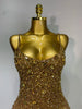 Rhinestones Sexy Mesh See Through Bodycon Dress Women Birthday Evening Cocktail party Gown Red Carpet Club Stage Outfit
