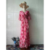 Solid Long Dress Women Flare Sleeve A Line Dresses Casual Ruffles Midi Waist Vestidos V Neck Office Lady Slight Strech