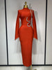 Women Sexy Long Sleeve Diamonds Maxi Long Bodycon Bandage Dress Celebrity Elegant Evening Party Birthday Dresses