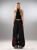 Women's Baggy Butterfly Jeans Vintage 90s Aesthetic Cowboy Pants Harajuku Oversize Denim Trousers Y2k 2000s Black Gothic Clothes