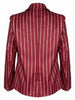 Missuoo Women's Striped Blazer Jacket Notched Collar Long Sleeve Buttoned Blazer Coat Commuter Outerwear for Female