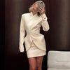 Elegant Blazer And Mini Skirt 2 Piece Sets Women Autumn Long Sleeve Slim Top Party Sexy Office Commuting Mini Dress Sets