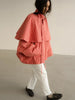 Women Chic Checkered Stand Up Collar Cape Short Trench Coat Long Sleeved Single Breasted Windbreaker Spring Commuting Coat
