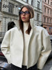Retro Crocodile Pattern Short Women's Leather Jacket High Collar Zipper Loose Long Sleeve Jackets Lady Street Daily Wear