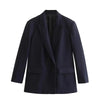 Women Double Breasted Plaid Blazer Coat Vintage Long Sleeve Flap Pockets Female Outerwear Chic Vestes Femme