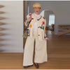 Women Floral Embroidery Jacket Long Sleeve Open Front Loose Fit Button Down Coat Autumn Casual Boho Chic Outwear