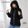 Gasmam Winter Down Jackets Women Warm Pluggable Sleeve Thermal Vest Classic zipper Lacing Design Pocket Hooded Parkas 83369