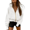 Solid Color Oversized Zipper Jacket for Women Spring Autumn Loose Versatile Hooded Sweatshirts Pocket Casual Hoodies Outerwear