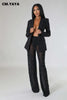Street Chic Women's Set Long Sleeve Blazer Suit and Mesh Beading Pants Winter Two 2 Piece Set Outfit Tracksuit