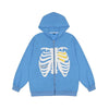 Y2K Gothic Butterfly Print Zip Up Women Hoodies Winter Grunge Skeleton Sweatshirt Casual Hooded Jacket Streetwear Hoodie