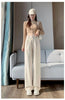 Brown Woolen Suit Pants for Women in Autumn and Winter Narrow Version Straight Wide-leg Pants with Drape