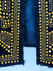 High Street F/W Designer Jacket Women's Metal Rivet Beaded Tweed Jacket