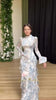 Dubai's spring slim-fit long-sleeved dress for ladies with tie belts, printed patterns and made of satin fabric. S-xxl