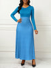 Polka Dot Print Medium Stretch Maxi Dress, Women's Plus High Waist Elegant Long Dress