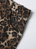 Leopard Ripped Wide Leg Jeans For Women High Waist Patchwork Button Loose Denim Pant Female Clothing