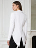 Womens Swallowtail Jacket Lapel Tuxedo Coat Tailcoat Blazer Vintage Outerwear for Nightclub Cocktails Waitress Cosplay Costume