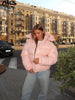 Solid Glossy Zipper Hooded Coats Women's Warm Elastic Waist Pleated Short Cotton Jacket Winter Lady High Street Outwear
