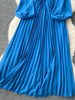 Spring Autumn Elegant Dress for Women French Mushroom Edge Crimping Loose Chiffon Long Sleeve Long Dress C141