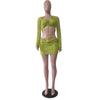 Women Sexy Dancing Dress Set Women's Beaded Knitted Sweater Three Piece Set Looking
