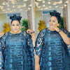Elegant African Dresses for Women Traditional Dashiki Lace Boubou Plus Size Wedding Party Gown Muslim Kaftan Maxi Dress
