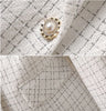 White Checkered Suit Jacket For Women Spring Autumn Small Fragrant Elegant Suit Coat Female Blazer