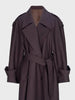 Spring Autumn Oversized Khaki Extra Long Dark Purple Trench Coat for Women Double Breasted Elegant Overcoat