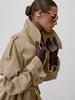 Stand Collar Lace Up Trench Chic Coat Women Long Sleeves Single Breasted Short Windbreaker Spring Daily Street Lady Jacket