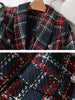 Thick Winter Blazer Women Ladies Red Blue Plaid Coat Female Slim Casual Single Breasted Jacket