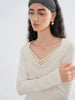 Women's Knit Coordinate Set - Drop Collar Knit Top & Straight Leg Pants Office Casual Two Piece Set Elegance