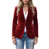 Women's Velvet Blazer Suit Jackets Business Casual Button Up Suit Jacket Autumn Winter Velvet Outerwear Work Office Coats