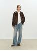Winter Elegant Thick Warm Soft Brown Short Faux Mink Fur Coat Women Beading Loose Stylish Chic Fluffy Jacket