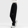 Woman Korean Double Buckle Design Jeans Female Winter Snow Warm Thermal Plush Pants Girls High Waist Denim Trousers