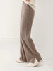 Women Wool Wide Leg Trousers Elastic Waist Side Slit Woman Wool Pants Autumn Winter 100% Merino Wool Knitted Soft Warm Trousers
