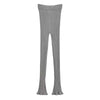 American Retro Wood Ears Cuff Ribbed Knitting Flare Pants Woman High Waist Stretch Slim Skinny Trousers Legging Bottom