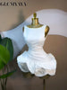 Women Round Collar Tierred Ruffles Smock Mini A-line Dress Elegant Evening Birthday Party Dresses Vestidos