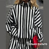 Vertical Stripe Two Piece Outfit Stand Collar Zip Up Jacket Elastic Waist Wide Leg Pants Loose Women Casual High Street Set
