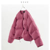 Collarless Short down Jacket, Petite Size, 90% White Duck down Puffer Jacket, Thickened Women's Coat