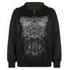 Y2K Gothic Butterfly Print Zip Up Women Hoodies Winter Grunge Skeleton Sweatshirt Casual Hooded Jacket Streetwear Hoodie