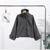 Chic Turtleneck Coats Women Stand Neck Full Sleeve Zipper Button Pocket Loose Jackets Autumn Female Daily Casual Outerwear