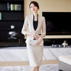 Apricot Suits Women Autumn Temperament Business Formal Blazer And Skirt Sets Office Ladies Work Wear Black