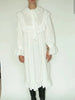 Elegant Chic Lace Maxi Dress White Cotton Autumn Spring Long Sleeve Women Dresses Loose Hollow Out Holiday Vestidos