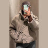 Warm Women's Detachable Scarf Collar Hooded Cotton Coat Solid Full Sleeve Buttons Pocket Thicken Jacket Winter Lady Outwear
