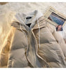 Korean Winter Leisure Cotton Clothes Women Parker coat Y2K Multi-functional Fake Two Pocket Zipper Down Jacket Thick Coat