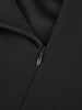 Womens Elegant Front Zipper Work Office Knee Length Black Cap Sleeve Peplum Pencil Casual Cocktail Party Bodycon Sheath Dress