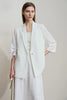 Minimalist Women's Blazer Mujer Autumn Solid Loose Seven-quarter Sleeve Lapel Button Commuter Suit Jacket 12512019