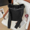 Twist Texture Fur Collar Hooded Knit Cardigan Women Winter Relaxed Slim Casual Joker Sweater Female Coat Tops