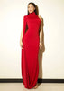 Split Turtleneck Sexy Maxi Dress Women Gown One-shoulder High Waist Bodycon Solid Club Party Long Dress Elegant