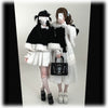 Original Japanese Lace Off-Shoulder Long Sleeve Dress Sweet Girl Kawaii Bowknot Women's Elegant Lolita Short Dresses