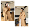 Dual Purpose Collar Wool Coat Horn Button Women 100% Wool Overcoat Double-Layers Autumn Winter Long Jacket Thick Trench Coat #23