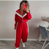 Women Solid Zip Up Two Piece Set High Neck Loose Jacket Wide Leg Track Pants Spring Autumn Casaual Hip Hop Outfit